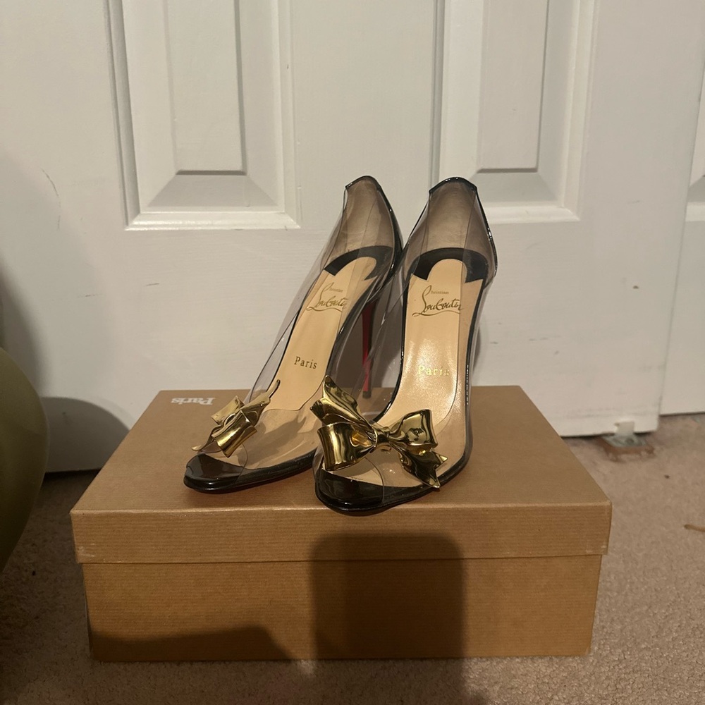 Christian Louboutin Black and Gold Women's Shoes
